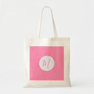 Bolso De Tela Cuadrados ondulados rosas claros inicial personali