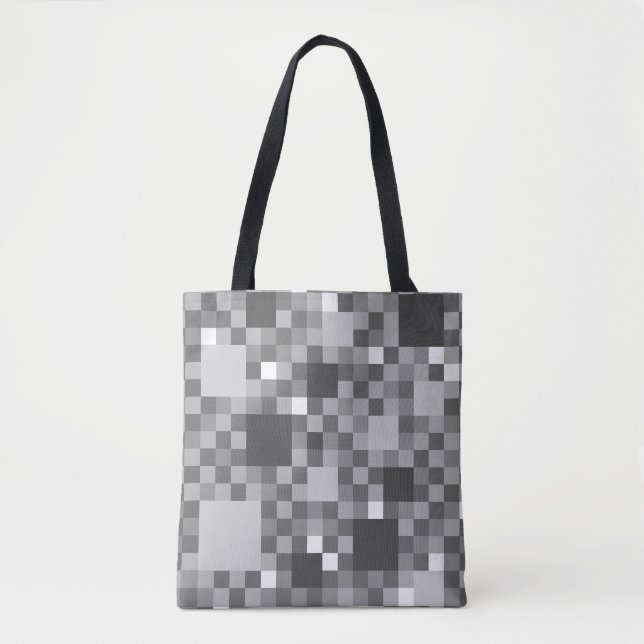 Bolso De Tela Cuadrados pequeños de gris digital (Anverso)