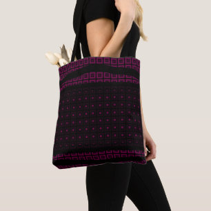 Bolso De Tela Cuadrados Y Estudiantes De Mazipoodles - Magenta P