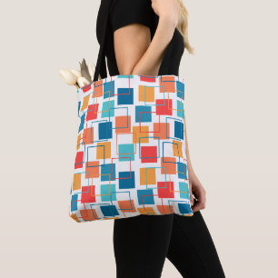 Bolso De Tela Cuadrados y líneas generales