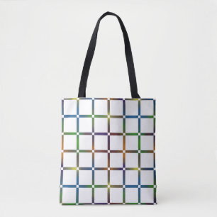 Bolso De Tela Cuadrícula de arcoiris enmarañada de color con esp