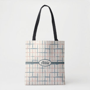 Bolso De Tela Cuadrícula pintada