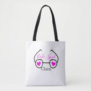 Bolso De Tela Cuadrilla de novia gafas de corazón rosa negro de 