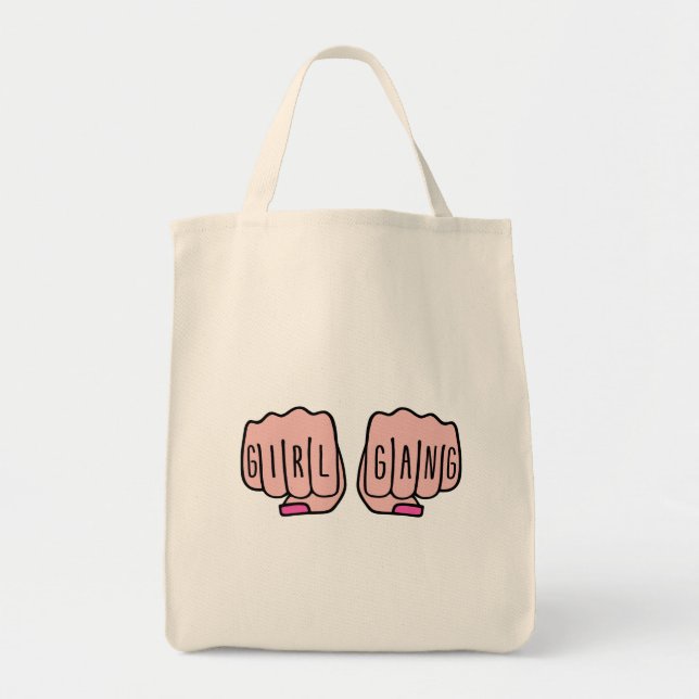 Bolso De Tela Cuadrilla del chica (Frente)