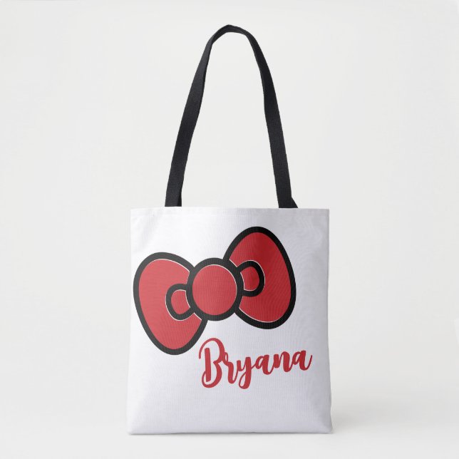 Bolso De Tela Cuadrillo rojo de arco caprichoso (Anverso)