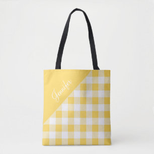 Bolso De Tela Cuadro Amarillo Moderno Personalizado