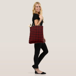 Bolso De Tela Cuadro de Búfalo Rojo y Negro