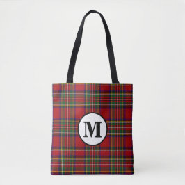 Bolso De Tela Cuadro de Tartán Royal Stewart Monograma Clan Esco
