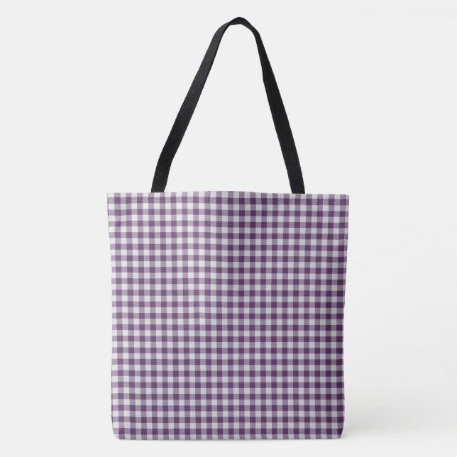 Bolso De Tela Cuadro Morado (Anverso)