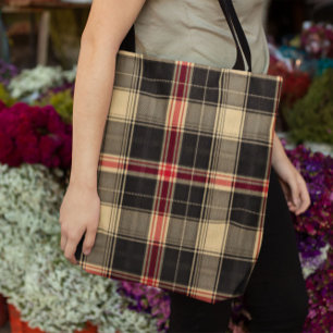 Bolso De Tela Cuadro Negro 