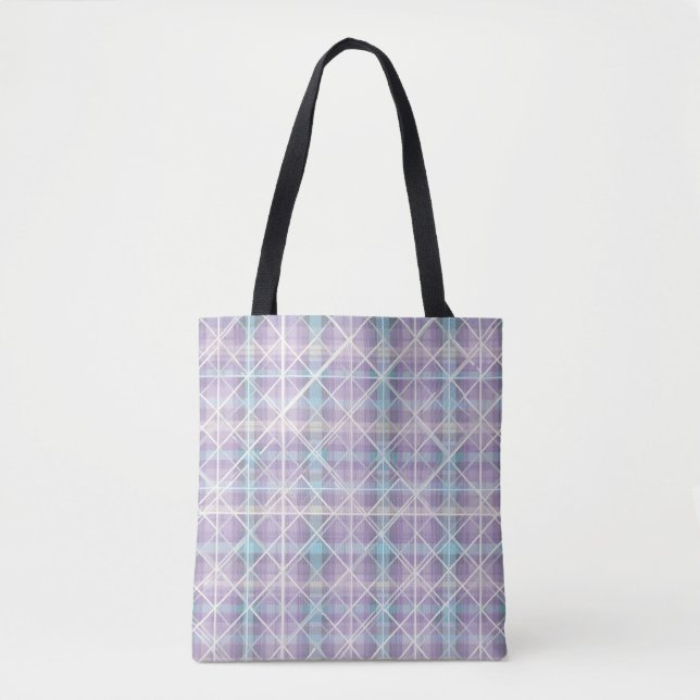 Bolso De Tela Cuadro Pastel Geométrico (Anverso)