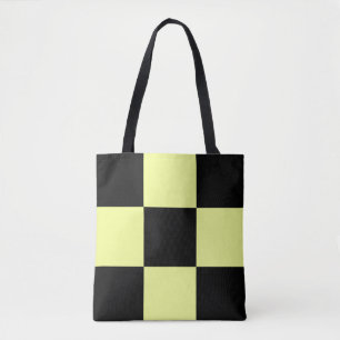 Bolso De Tela Cuadros amarillos y negros