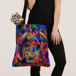 Bolso De Tela Cuadros coloreados con "trazos de pincel erróneos"