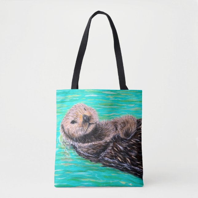 Bolso De Tela Cuadros de orugas de mar fluidos (Anverso)