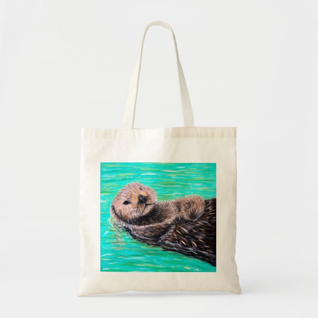 Bolso De Tela Cuadros de orugas de mar fluidos (Frente)