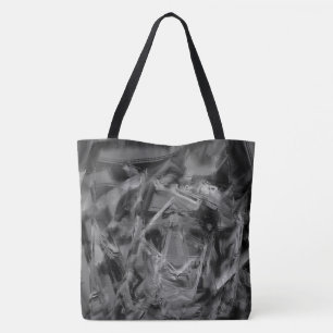 Bolso De Tela Cuadros torcidos, "pinceles" negros y grises