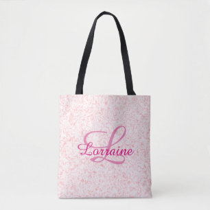 Bolso De Tela Cualquier Monograma Espectro Rosa y Tote Swirl