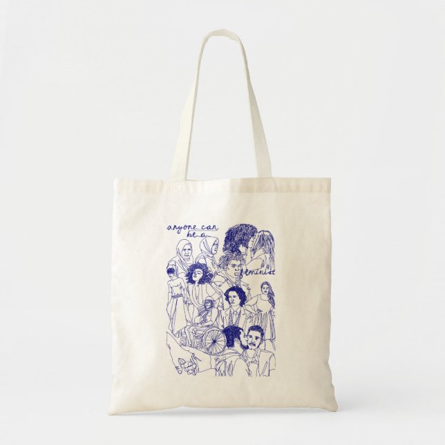 Bolso De Tela cualquier persona puede ser un tote feminista (Frente)