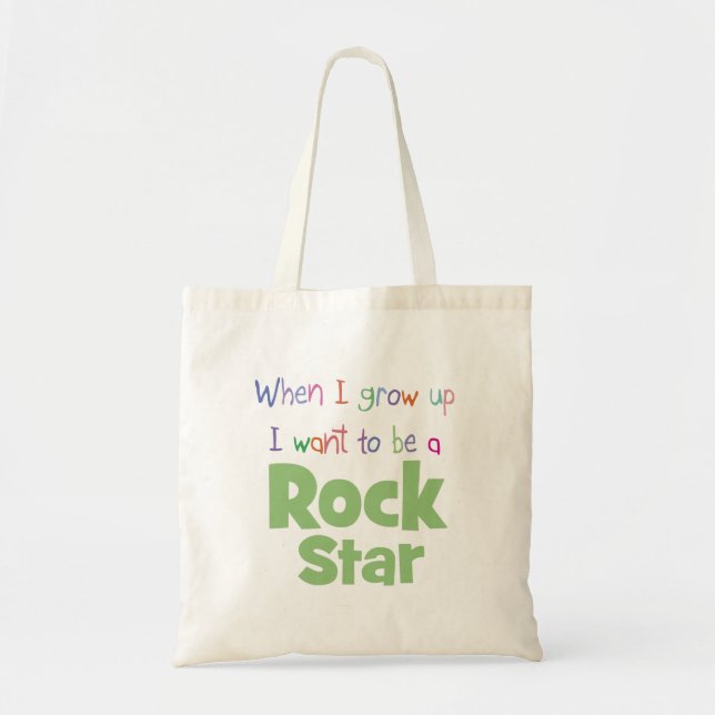 Bolso De Tela Cuando crezco a la estrella del rock (Frente)