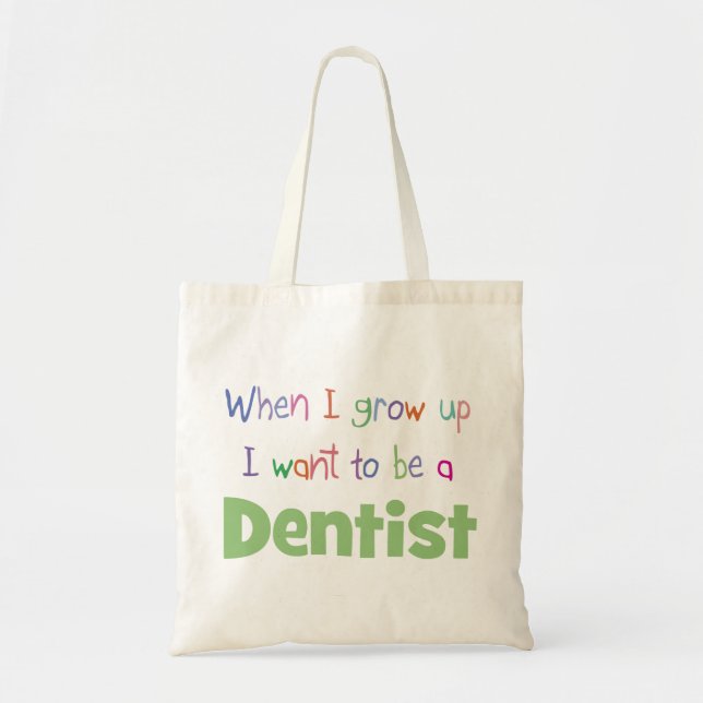 Bolso De Tela Cuando crezco al dentista (Frente)