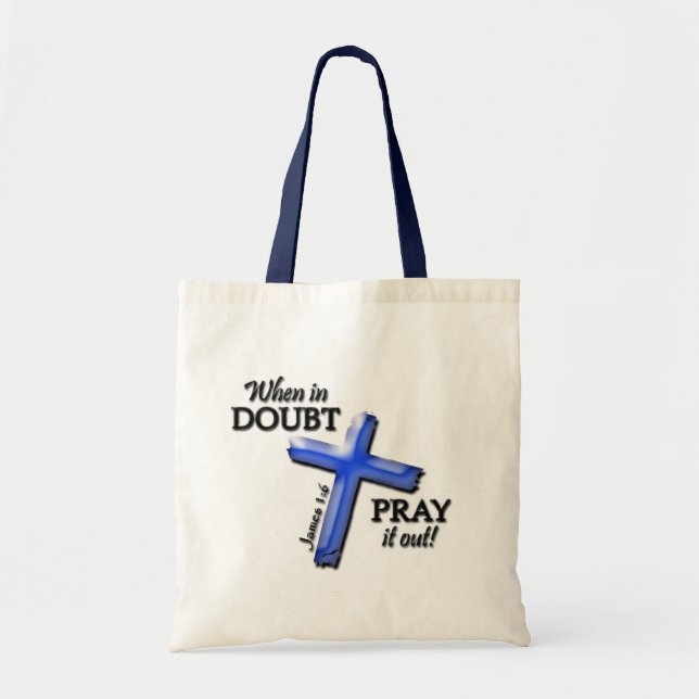 Bolso De Tela Cuando en duda… (azul) (Frente)