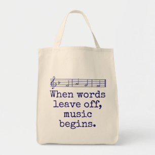 Bolso De Tela Cuando las palabras se van - Cita musical