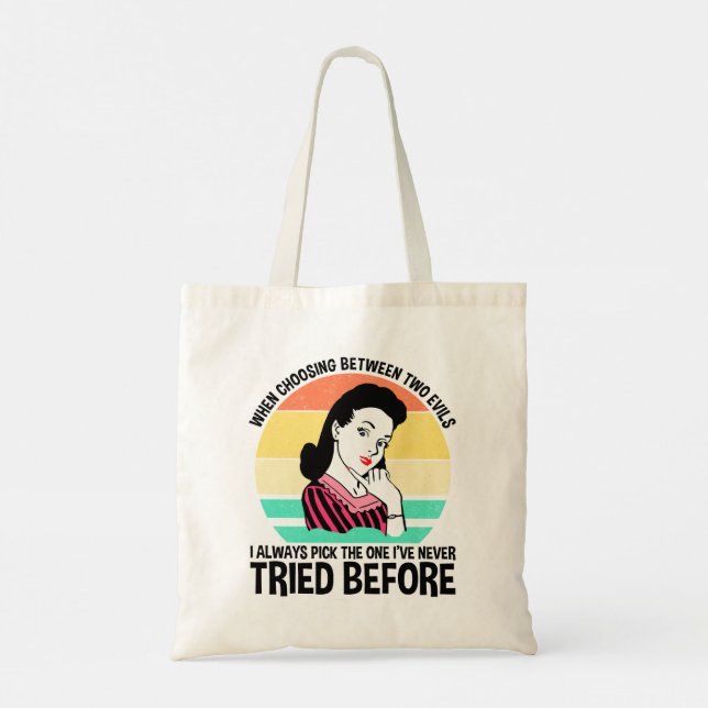 Bolso De Tela Cuando se elige entre dos pruebas (Reverso)