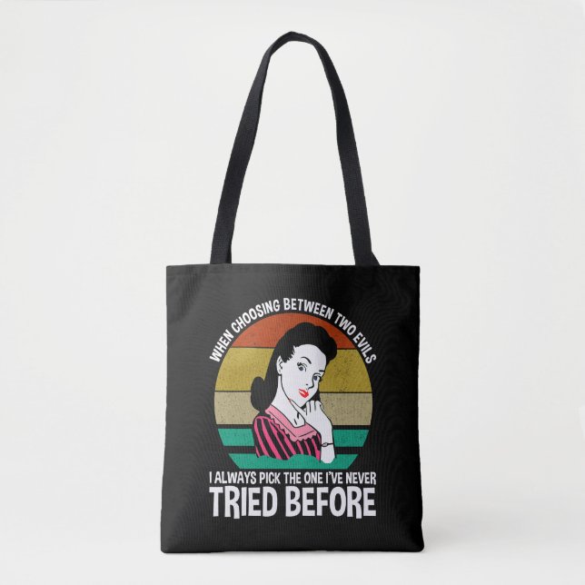 Bolso De Tela Cuando se elige entre dos pruebas (Anverso)