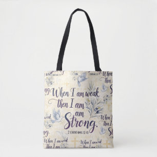 Bolso De Tela Cuando soy débil, entonces soy fuerte.