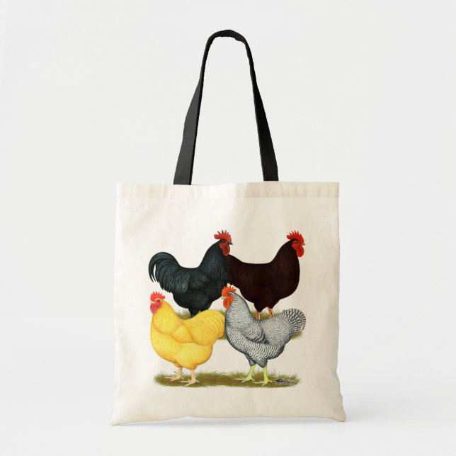 Bolso De Tela Cuarteto de pollo de gallo pesado (Frente)