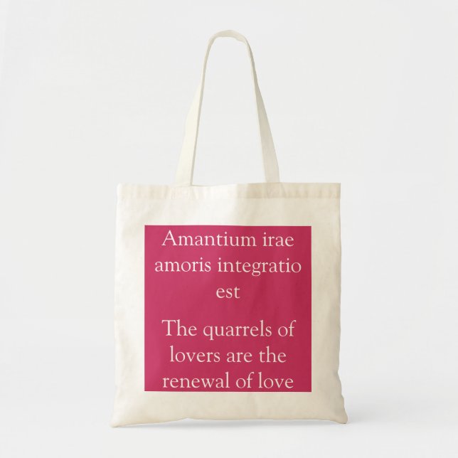 Bolso De Tela Cuartos de amantes - Cita de Terence (Frente)