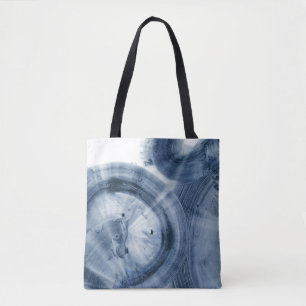 Bolso De Tela Cuasares - círculos azules manchados de tinta