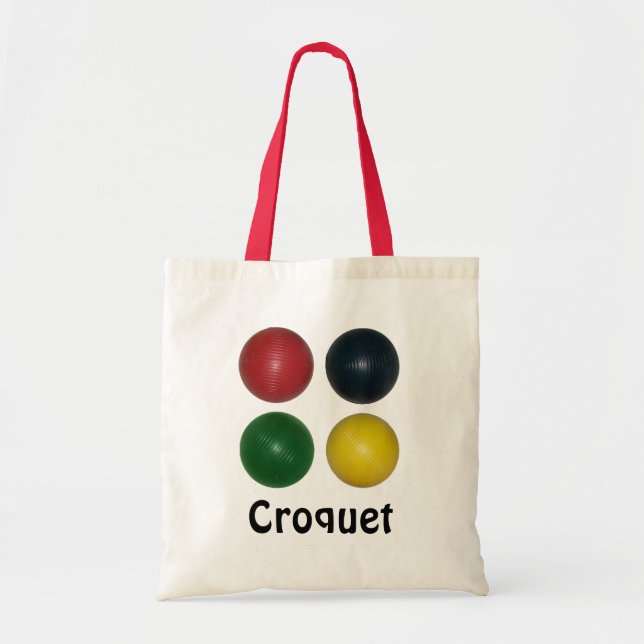Bolso De Tela Cuatro bolas de croquet (Frente)