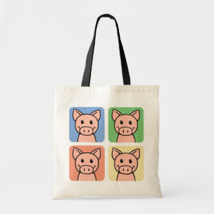 Bolso De Tela Cuatro cerdos