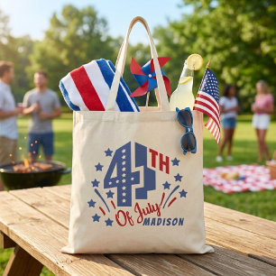 Bolso De Tela Cuatro De Julio Retro Personalizado Patriótico