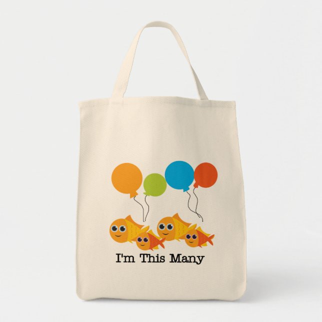 Bolso De Tela Cuatro peces, soy estas muchas camisetas y regalos (Frente)