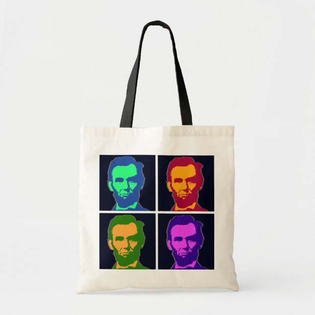 Bolso De Tela Cuatro Pop Art Abraham Lincoln (Frente)