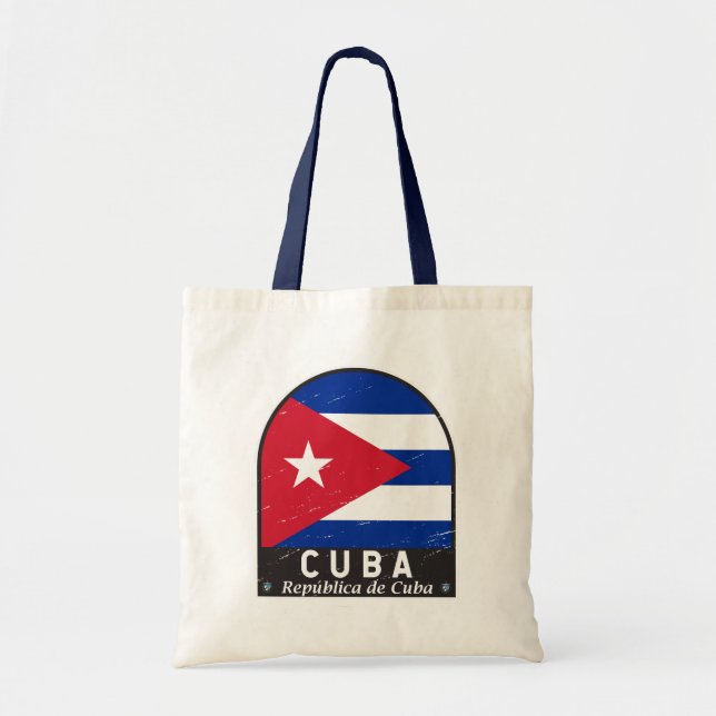 Bolso De Tela Cuba Bandera Emblema de mal gusto cosecha (Frente)