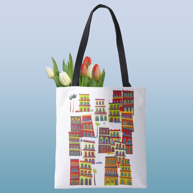 Bolso De Tela Cuba de La Habana (Havana Cuba art tote bag)