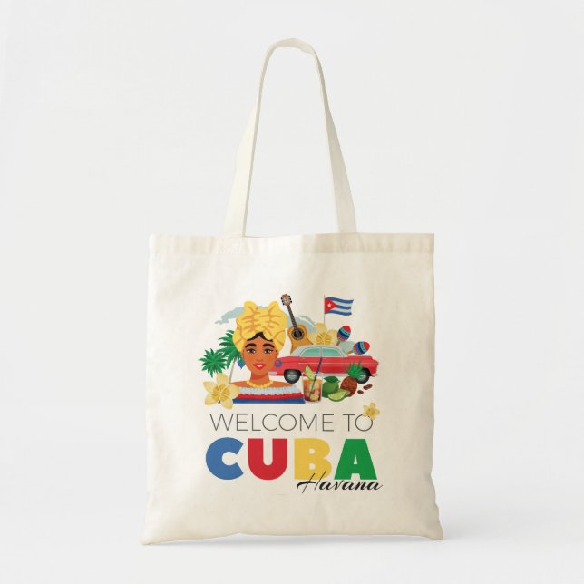 Bolso De Tela Cuba La Habana (Frente)