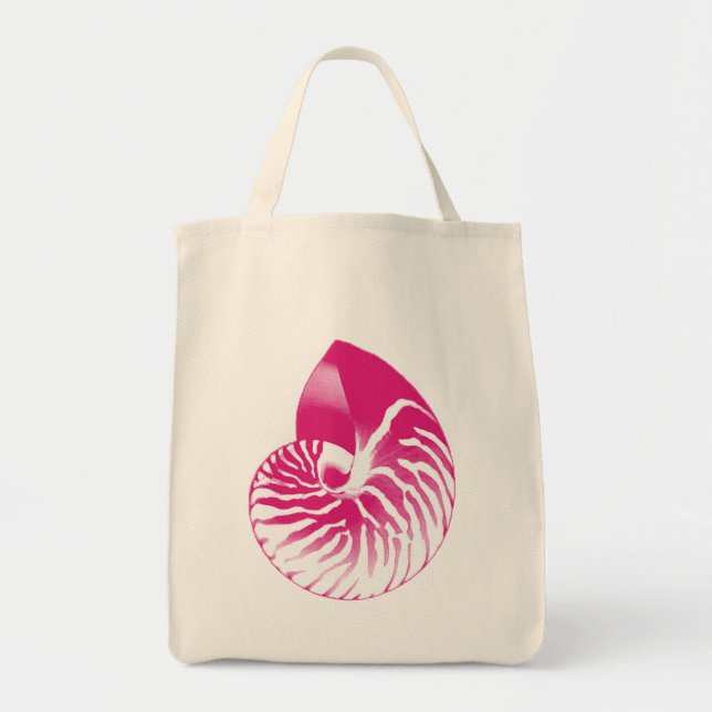 Bolso De Tela Cubierta de Nautilus - Rosa y blanco de Fuchsia (Frente)