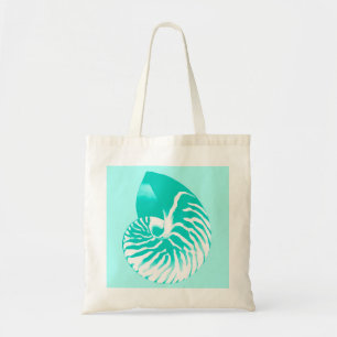 Bolso De Tela Cubierta de Nautilus - turquesa, aqua y blanco