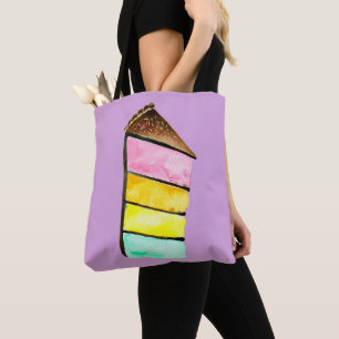 Bolso De Tela Cubierta de pastel de arcoiris linda