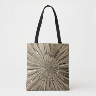 Bolso De Tela Cubierta de ventilador de flor de oro Art deco
