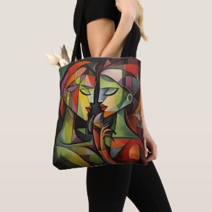 Bolso De Tela Cubismo femenino Resumen de arte