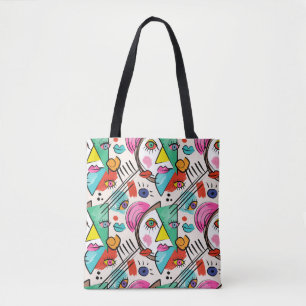 Bolso De Tela Cubismo moderno Resumen artística caras femeninas