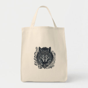 Bolso De Tela Cubismo Tribal Arte Lobo