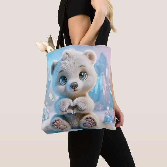 Bolso De Tela Cubo de oso polar (Detalle)