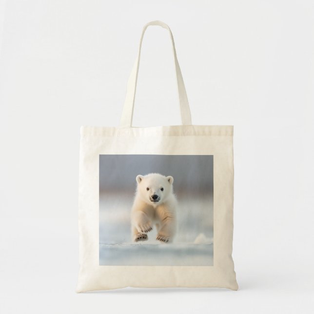 Bolso De Tela Cubo de oso polar Cute Alaska (Frente)