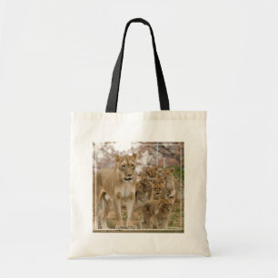 Bolso De Tela Cubos de león africanos con madre